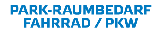 Park-Raumbedarf Fahrrad   PKW