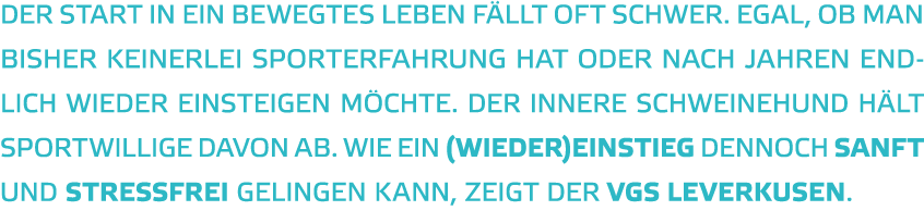 Der Start in ein bewegtes Leben f llt oft schwer  Egal  ob man bisher keinerlei Sporterfahrung hat oder nach Jahren e   