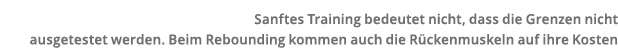 Sanftes Training bedeutet nicht  dass die Grenzen nicht ausgetestet werden  Beim Rebounding kommen auch die R ckenmus   