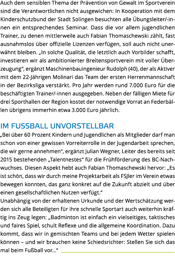 Auch dem sensiblen Thema der Pr vention von Gewalt im Sportverein sind die Verantwortlichen nicht ausgewichen  In Koo   