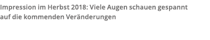 Impression im Herbst 2018  Viele Augen schauen gespannt auf die kommenden Ver nderungen